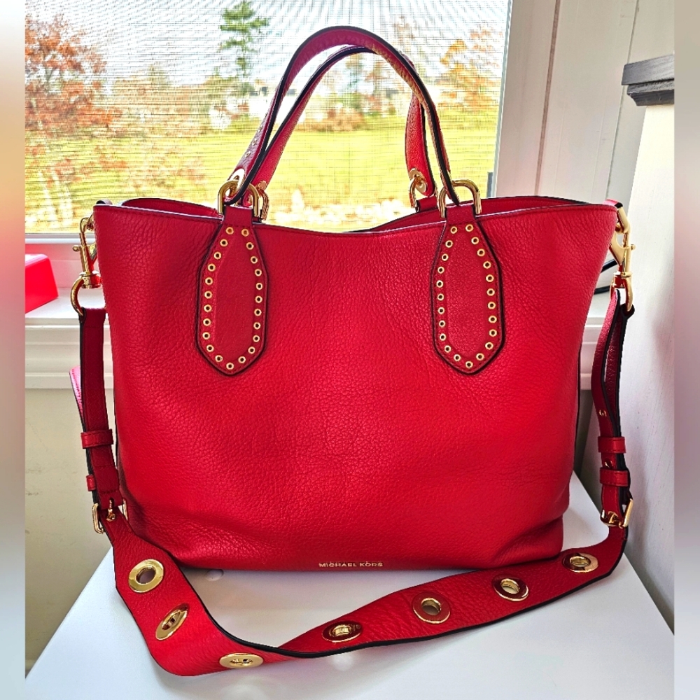 Michael Kors large Brooklyn leather satchel